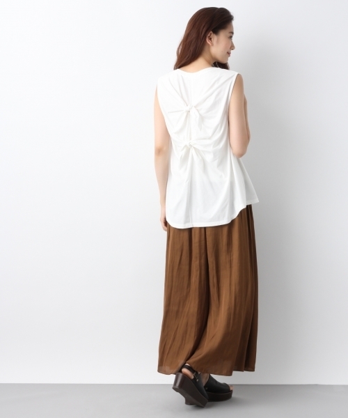 LEPSIM（レプシィム）の「バックリボンノースリーブ　763682（Tシャツ/カットソー・レディース・オリーブ/オフホワイト/チャコールグレー・FREE）」の5枚目の写真