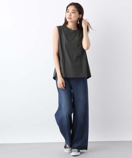 LEPSIM（レプシィム）の「バックリボンノースリーブ　763682（Tシャツ/カットソー・レディース・オリーブ/オフホワイト/チャコールグレー・FREE）」の6枚目の写真