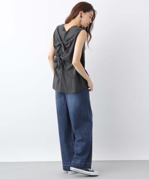 LEPSIM（レプシィム）の「バックリボンノースリーブ　763682（Tシャツ/カットソー・レディース・オリーブ/オフホワイト/チャコールグレー・FREE）」の7枚目の写真