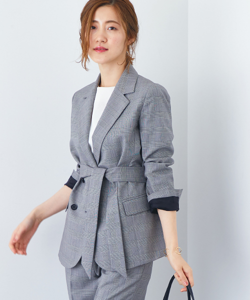 STUDIOUS（ステュディオス）の「サッシュベルト付きダブルジャケット