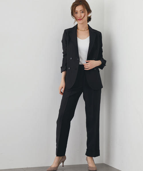 STUDIOUS（ステュディオス）の「サッシュベルト付きダブルジャケット