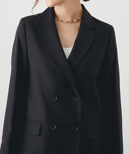 STUDIOUS（ステュディオス）の「サッシュベルト付きダブルジャケット