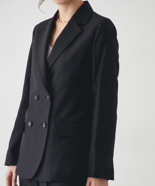 STUDIOUS（ステュディオス）の「サッシュベルト付きダブルジャケット