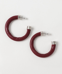 MOUSSY | F/LEATHER HOOP ピアス(ピアス（両耳用）)