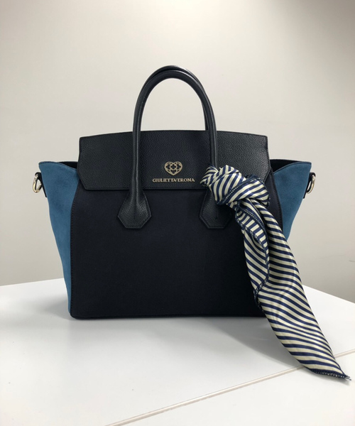 GIULIETTAVERONA(ジュリエッタヴェローナ)の「【GIULIETTAVERONA】 ジュリエッタヴェローナ スエードハンドバッグ(ハンドバッグ)」|ブルー