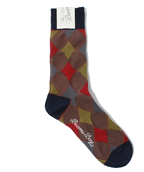 BEAMS BOY(ビームスボーイ)の「BEAMS BOY / ジャカード アーガイルソックス(ソックス/靴下・レディース・レッド/イエロー/ネイビー・ONE SIZE)」の2枚目の写真