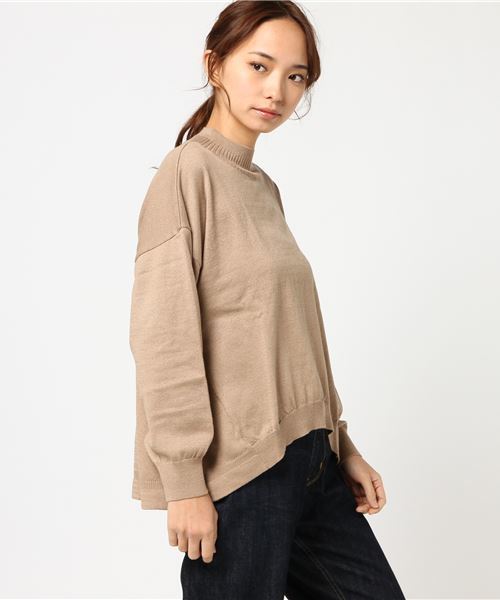 earth music&ecology（アースミュージックアンドエコロジー）の「・2段リブニットプルオーバー（Tシャツ/カットソー・レディース・アイボリー/ブラック/ベージュ/ダークグリーン/マスタード/ライトグレー・FREE）」の5枚目の写真