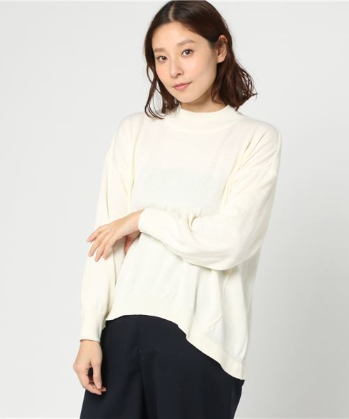 earth music&ecology（アースミュージックアンドエコロジー）の「・2段リブニットプルオーバー（Tシャツ/カットソー・レディース・アイボリー/ブラック/ベージュ/ダークグリーン/マスタード/ライトグレー・FREE）」の2枚目の写真