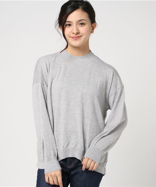 earth music&ecology（アースミュージックアンドエコロジー）の「・2段リブニットプルオーバー（Tシャツ/カットソー・レディース・アイボリー/ブラック/ベージュ/ダークグリーン/マスタード/ライトグレー・FREE）」の4枚目の写真