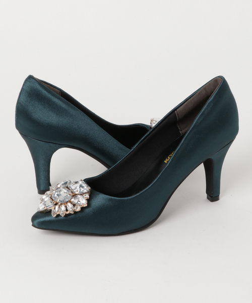 KOBE LETTUCE（コウベレタス）の「8cmヒール！ビジューポインテッドトゥパンプス（パンプス・レディース・ベージュ系その他/ワイン/ブラック/グリーン系その他/ピンク系その他・L/LL/S/M）」の10枚目の写真