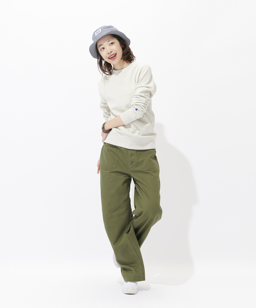 Champion（チャンピオン）の「【Champion】無地クルーネックスウェットトレーナー（スウェット・レディース・ライトグリーン/サックスブルー/キナリ/ネイビー/グレー/パープル/グリーン/ライトピンク/ライラック・MEDIUM/LARGE/SMALL）」の22枚目の写真