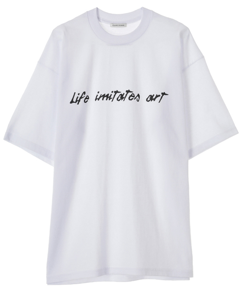 CLANE(クラネ)の「BRUSH WRITING T/S(Tシャツ/カットソー・メンズ・ホワイト/ベージュ/ブラック・2/1)」の1枚目の写真