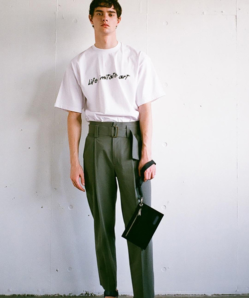 CLANE(クラネ)の「BRUSH WRITING T/S(Tシャツ/カットソー・メンズ・ホワイト/ベージュ/ブラック・2/1)」の4枚目の写真