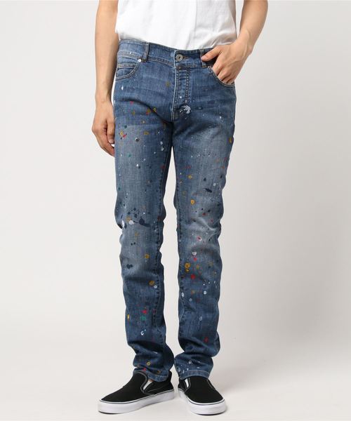 ペンキ加工ペイントデニムパンツ ペンキ加工ペイントデニムパンツ