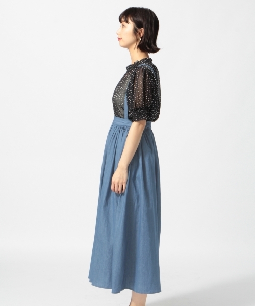 LOWRYS FARM（ローリーズファーム）の「サスツキギャザーマキシスカート　797459（スカート・レディース・ベージュ/ネイビー/レッド/ブルー/ブラック・FREE）」の9枚目の写真