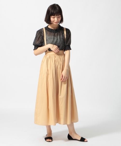 LOWRYS FARM（ローリーズファーム）の「サスツキギャザーマキシスカート　797459（スカート・レディース・ベージュ/ネイビー/レッド/ブルー/ブラック・FREE）」の14枚目の写真