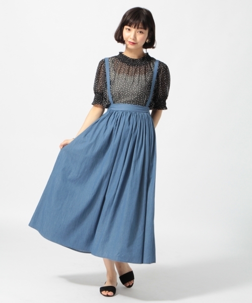 LOWRYS FARM（ローリーズファーム）の「サスツキギャザーマキシスカート　797459（スカート・レディース・ベージュ/ネイビー/レッド/ブルー/ブラック・FREE）」の17枚目の写真