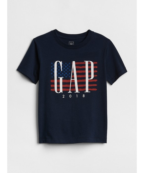 GAP（ギャップ）の「Gap ロゴフラッグ グラフィックTシャツ（Tシャツ/カットソー・キッズ・ホワイト/ネイビー/グレー・80ｃｍ/90cm/95cm/110cm/105cm/100cm）」の3枚目の写真