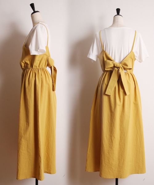 Cookie Chocolate（クッキーチョコレート）の「Tシャツ×バックリボンワンピース（ワンピース・レディース・ブラック/イエロー・FREE）」の10枚目の写真