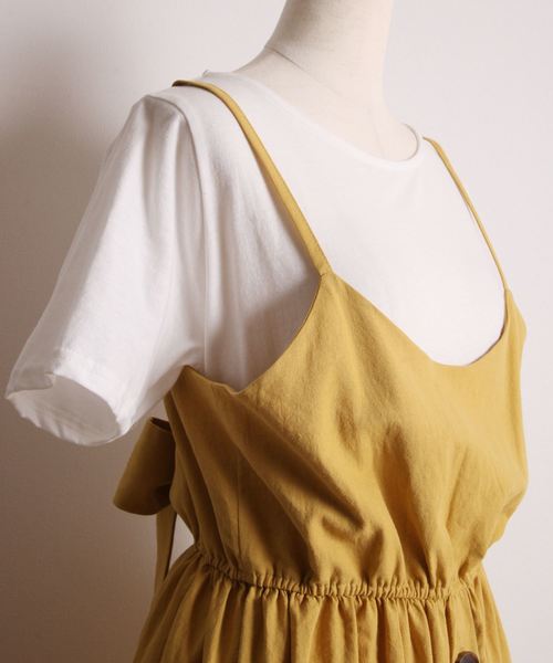 Cookie Chocolate（クッキーチョコレート）の「Tシャツ×バックリボンワンピース（ワンピース・レディース・ブラック/イエロー・FREE）」の11枚目の写真
