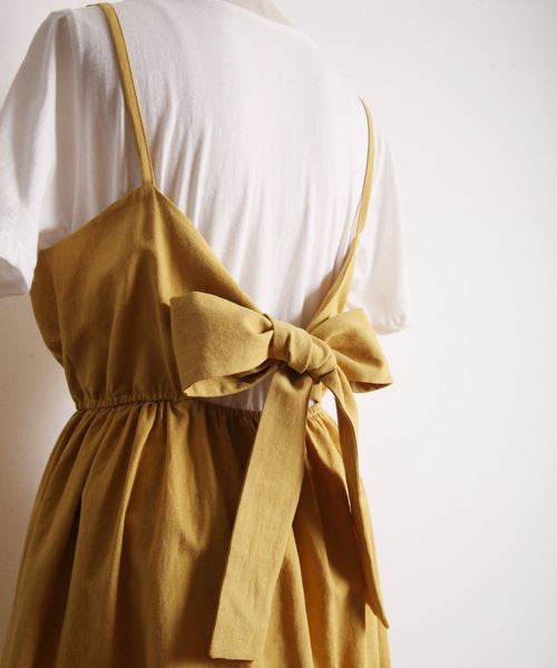 Cookie Chocolate（クッキーチョコレート）の「Tシャツ×バックリボンワンピース（ワンピース・レディース・ブラック/イエロー・FREE）」の12枚目の写真