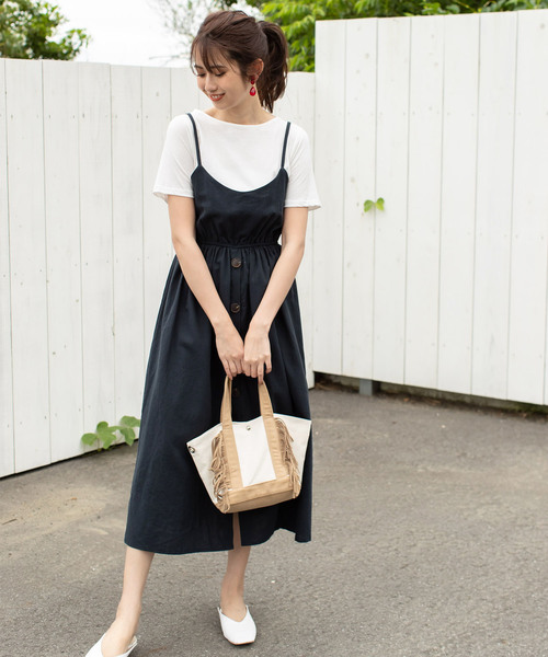 Cookie Chocolate（クッキーチョコレート）の「Tシャツ×バックリボンワンピース（ワンピース・レディース・ブラック/イエロー・FREE）」の4枚目の写真