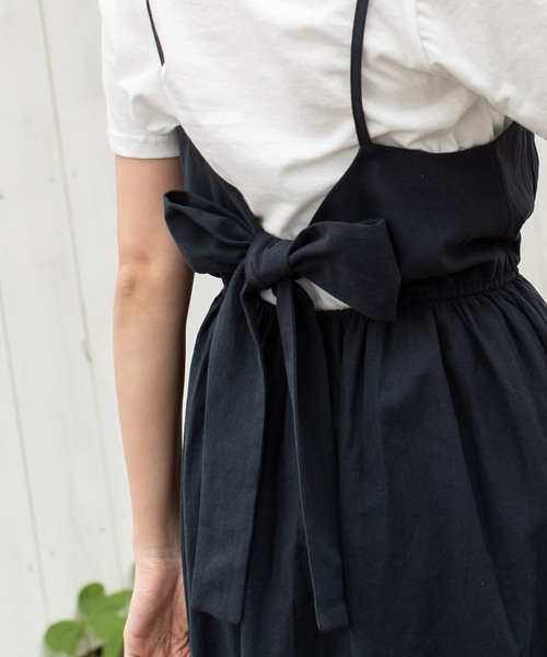 Cookie Chocolate（クッキーチョコレート）の「Tシャツ×バックリボンワンピース（ワンピース・レディース・ブラック/イエロー・FREE）」の7枚目の写真