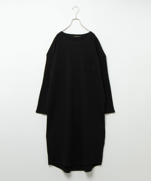 VENCEEXCHANGE(ヴァンスエクスチェンジ)の「ワッフルワンピース(ワンピース・レディース・ブラック/グレー・M)」の1枚目の写真