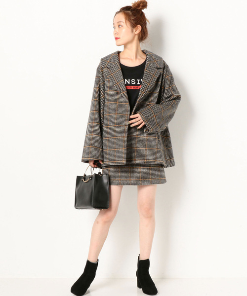 archives（アルシーヴ）の「【SETUPにも】Aラインチェックコート（ピーコート・レディース・ベージュ/オフホワイト・MEDIUM）」の9枚目の写真