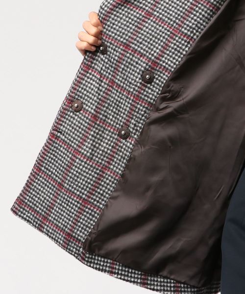 archives（アルシーヴ）の「【SETUPにも】Aラインチェックコート（ピーコート・レディース・ベージュ/オフホワイト・MEDIUM）」の5枚目の写真