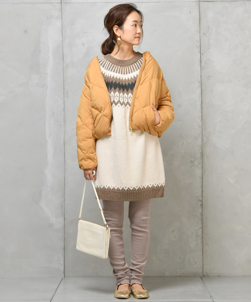 DouDou（ドゥドゥ）の「ノルディック柄プルオーバー（ニット/セーター・レディース・グレー/オフホワイト・FREE）」の6枚目の写真