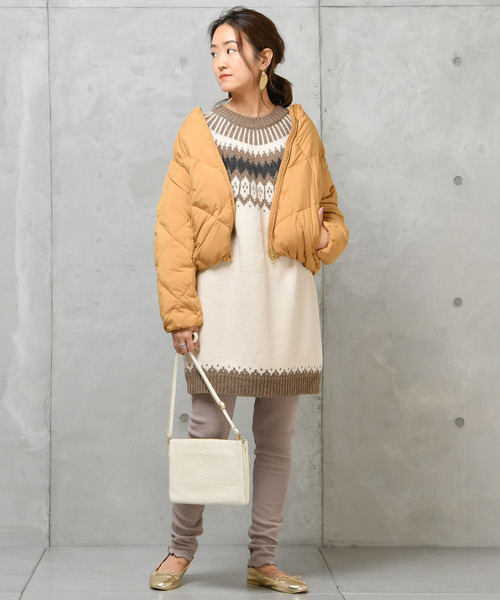 DouDou（ドゥドゥ）の「ノルディック柄プルオーバー（ニット/セーター・レディース・グレー/オフホワイト・FREE）」の7枚目の写真