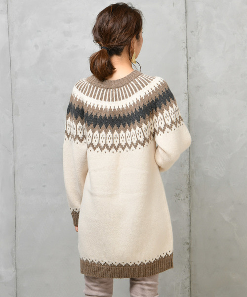 DouDou（ドゥドゥ）の「ノルディック柄プルオーバー（ニット/セーター・レディース・グレー/オフホワイト・FREE）」の10枚目の写真