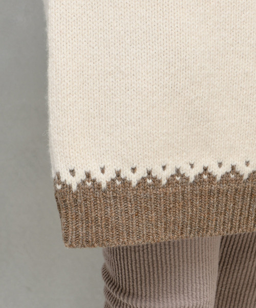 DouDou（ドゥドゥ）の「ノルディック柄プルオーバー（ニット/セーター・レディース・グレー/オフホワイト・FREE）」の13枚目の写真