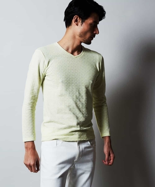 MICHEL KLEIN HOMME (ミッシェルクランオム)の「カットソー(スラブリンクスキカ)(Tシャツ/カットソー・メンズ・クリーム/ホワイト/ネイビー/グレー・46/48/51)」の1枚目の写真