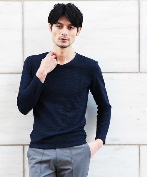 MICHEL KLEIN HOMME (ミッシェルクランオム)の「カットソー(スラブリンクスキカ)(Tシャツ/カットソー・メンズ・クリーム/ホワイト/ネイビー/グレー・46/48/51)」の11枚目の写真