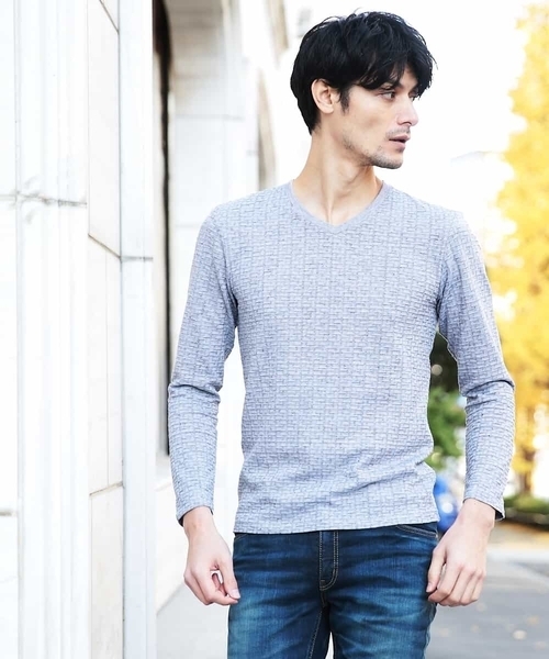 MICHEL KLEIN HOMME (ミッシェルクランオム)の「カットソー(スラブリンクスキカ)(Tシャツ/カットソー・メンズ・クリーム/ホワイト/ネイビー/グレー・46/48/51)」の17枚目の写真