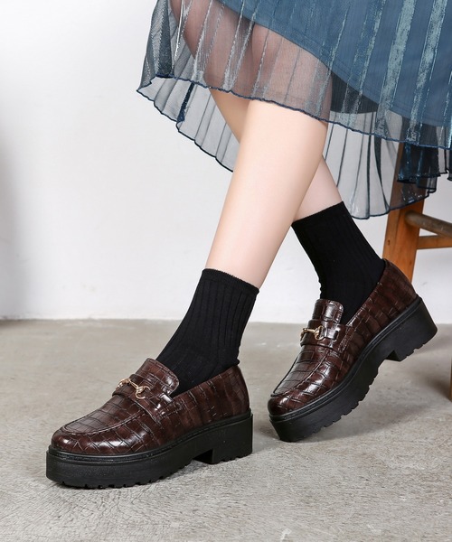 Shoes in Closet(シューズインクローゼット)の「超軽量厚底 プラットフォーム マニッシュ ビットローファー 1999(ローファー・レディース・ブラック/ブラック系その他/パイソン/ブラック系その他5/ブラウン系その他5/ダークブラウン/グレー系その他7/アイボリー/ベージュ系その他5/ベージュ系1/ブラック系1/ブラウン系5/ブラック系/ブラック系5/グレー系7/ブラウン系/ブラウン系その他・LL/S/M/L/XS/XXL/5L/4L/3L/6L)」の12枚目の写真