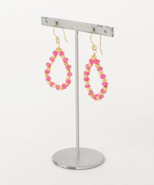 LUGG NAGG（ラグナグ）の「θしずく型ピアス（ピアス（両耳用）・レディース・ゴールド/クリアブルー/ピンク系その他/オレンジ系その他/ブラック×ゴールド・ONE SIZE）」の4枚目の写真