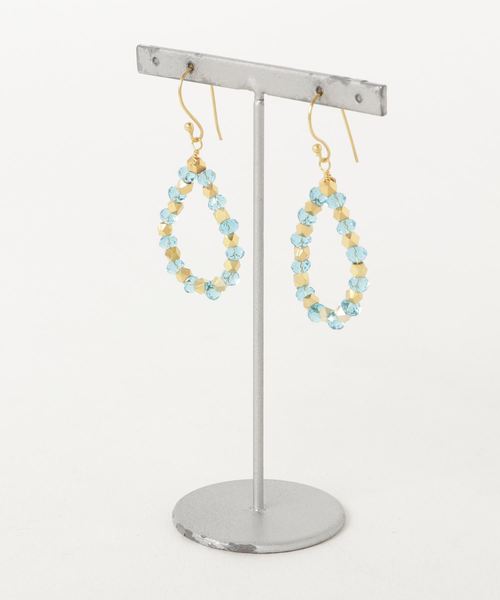 LUGG NAGG（ラグナグ）の「θしずく型ピアス（ピアス（両耳用）・レディース・ゴールド/クリアブルー/ピンク系その他/オレンジ系その他/ブラック×ゴールド・ONE SIZE）」の3枚目の写真