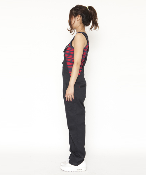 X-girl(エックスガール)の「WORKERS OVERALL(サロペット/オーバーオール・レディース・ベージュ/ネイビー/ライトインディゴブルー・2/1)」の9枚目の写真