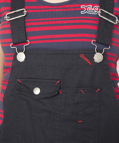 X-girl(エックスガール)の「WORKERS OVERALL(サロペット/オーバーオール・レディース・ベージュ/ネイビー/ライトインディゴブルー・2/1)」の11枚目の写真