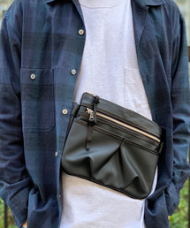 ファブリックxリアルレザー・サコッシュショルダーバッグ DECADE(No-01166)Sacoche Shoulder Bag