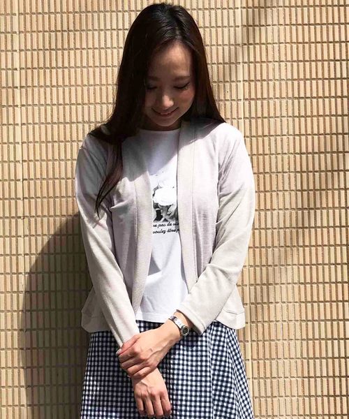 Petit Honfleur(プチオンフルール)の「【Made in JAPAN】ボレロ(カーディガン/ボレロ・レディース・ブラック/グレー/ブルー・M size/L size)」の2枚目の写真