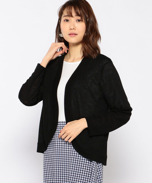 Petit Honfleur(プチオンフルール)の「【Made in JAPAN】ボレロ(カーディガン/ボレロ・レディース・ブラック/グレー/ブルー・M size/L size)」の1枚目の写真