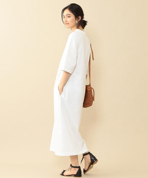 seya. ユナイテッドアローズ ロング ワンピース コットン 半袖 ネイビー ユナイテッドアローズのワンピース / ドレス（ブルー）の商品