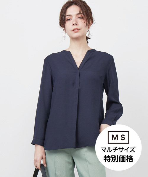 ZOZO（ゾゾ）の「スキッパーブラウス［WOMEN］（シャツ/ブラウス・レディース・ブラック/ネイビー/ホワイト・マルチサイズ）」の3枚目の写真