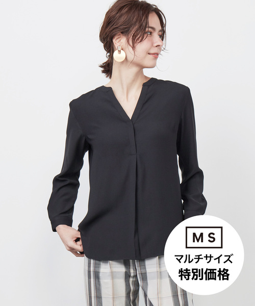 ZOZO（ゾゾ）の「スキッパーブラウス［WOMEN］（シャツ/ブラウス・レディース・ブラック/ネイビー/ホワイト・マルチサイズ）」の2枚目の写真