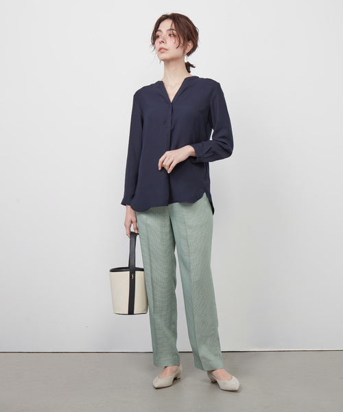 ZOZO（ゾゾ）の「スキッパーブラウス［WOMEN］（シャツ/ブラウス・レディース・ブラック/ネイビー/ホワイト・マルチサイズ）」の6枚目の写真