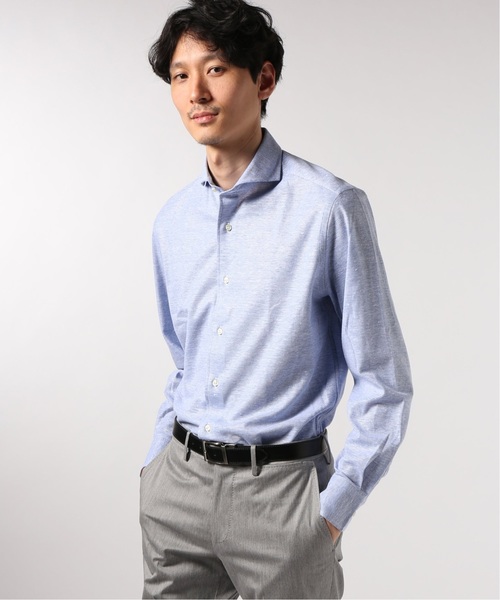 GUY ROVER(ギローバー)の「GUY ROVER / ギローバー メランジチェーン ジャージーカッタウエィ シャツ(シャツ/ブラウス・メンズ・ホワイト/チャコールグレー/ネイビー/ブルー系その他・SMALL/X-SMALL/MEDIUM)」の4枚目の写真